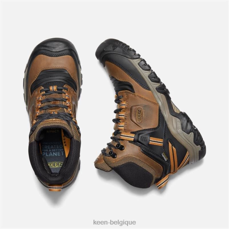 DLLD6478 Keen botte imperméable ridge flex large bison-brun doré Hommes