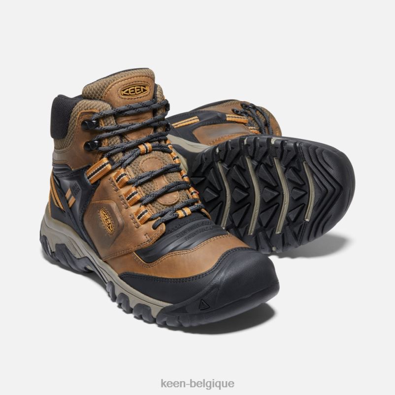 DLLD6478 Keen botte imperméable ridge flex large bison-brun doré Hommes
