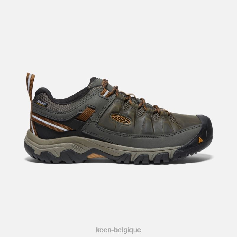 DLLD6258 Keen chaussures de randonnée imperméables targhee iii noir olive-marron doré Hommes