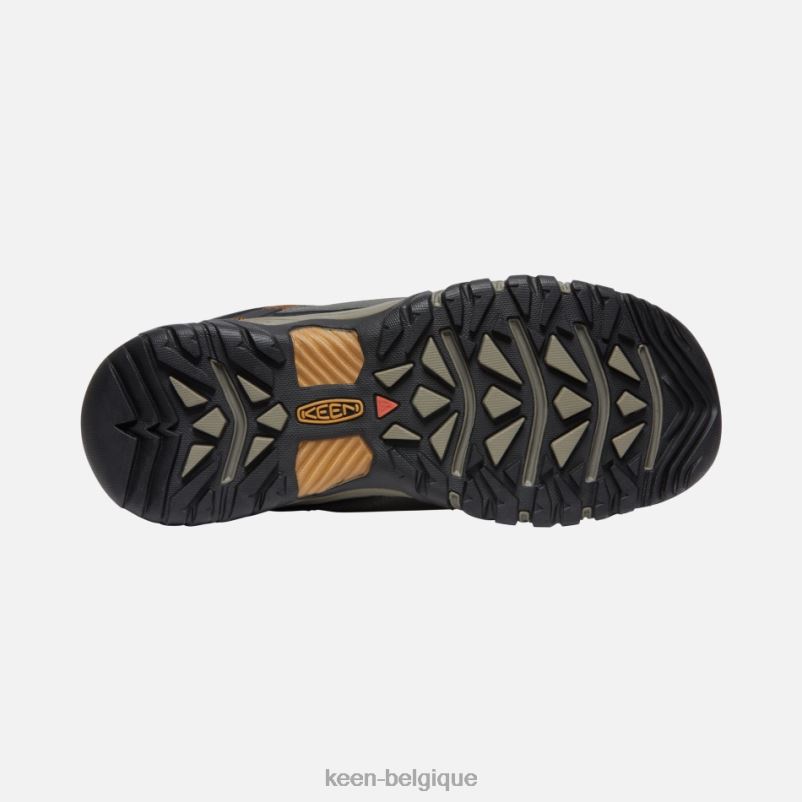 DLLD6258 Keen chaussures de randonnée imperméables targhee iii noir olive-marron doré Hommes