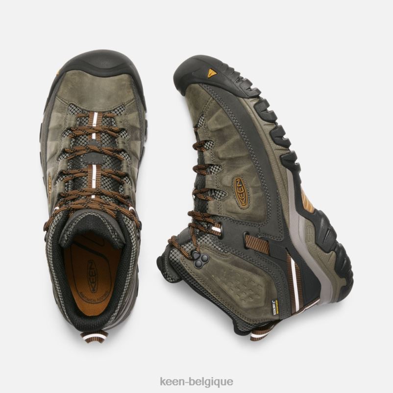 DLLD6512 Keen targhee iii imperméable mi-large noir olive-marron doré Hommes