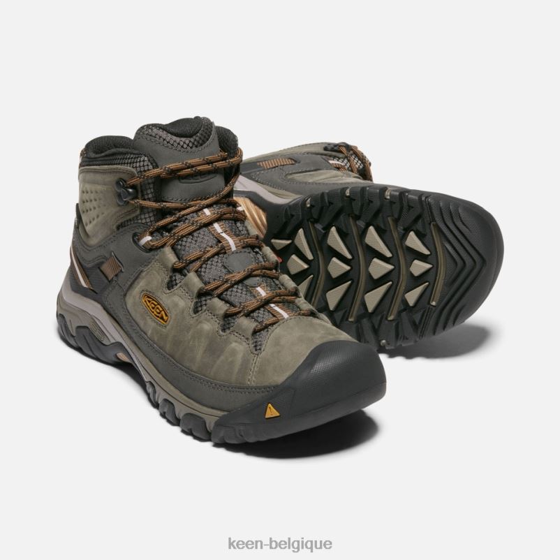 DLLD6512 Keen targhee iii imperméable mi-large noir olive-marron doré Hommes