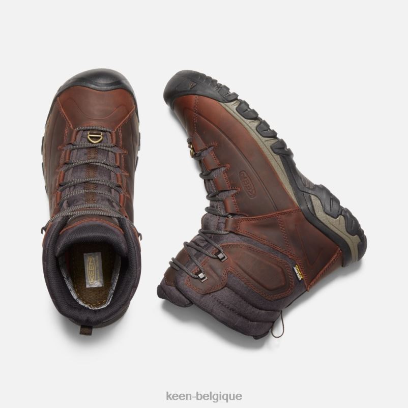 DLLD6520 Keen botte imperméable targhee haute à lacets paillis de cacao Hommes