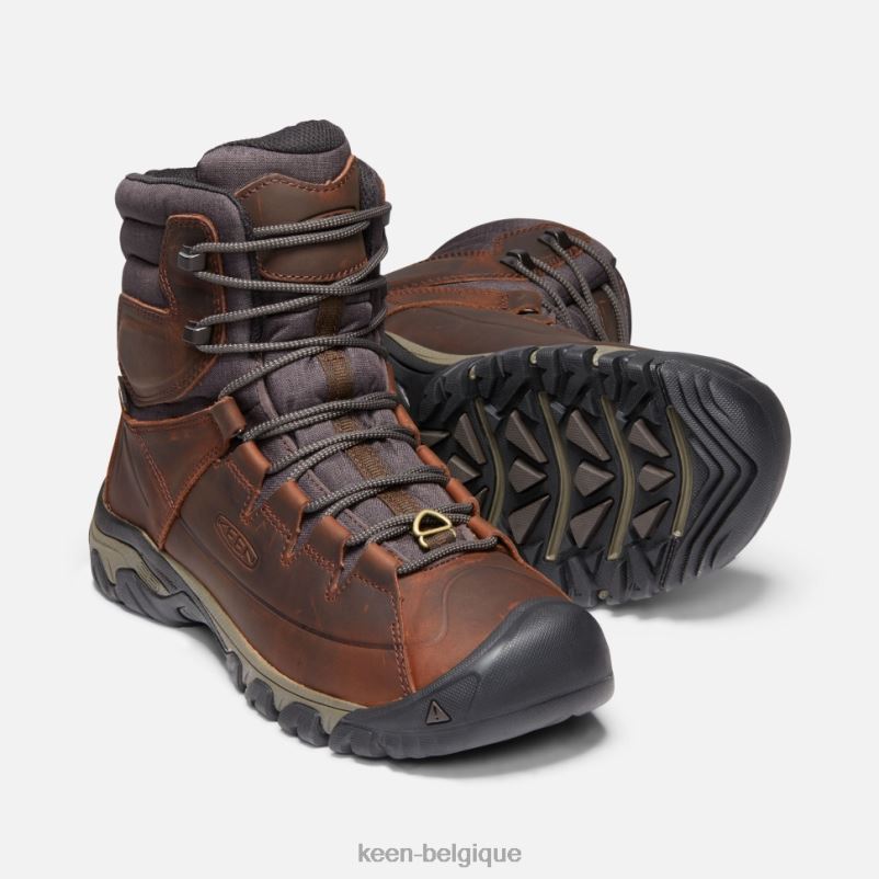 DLLD6520 Keen botte imperméable targhee haute à lacets paillis de cacao Hommes