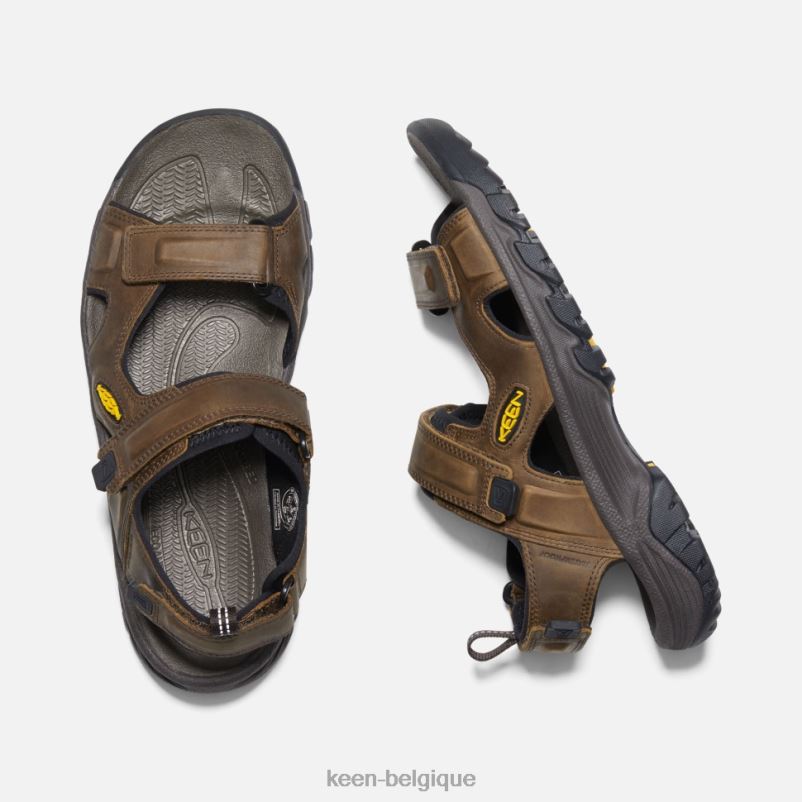 DLLD6522 Keen sandale targhee iii à bout ouvert paillis de bison Hommes